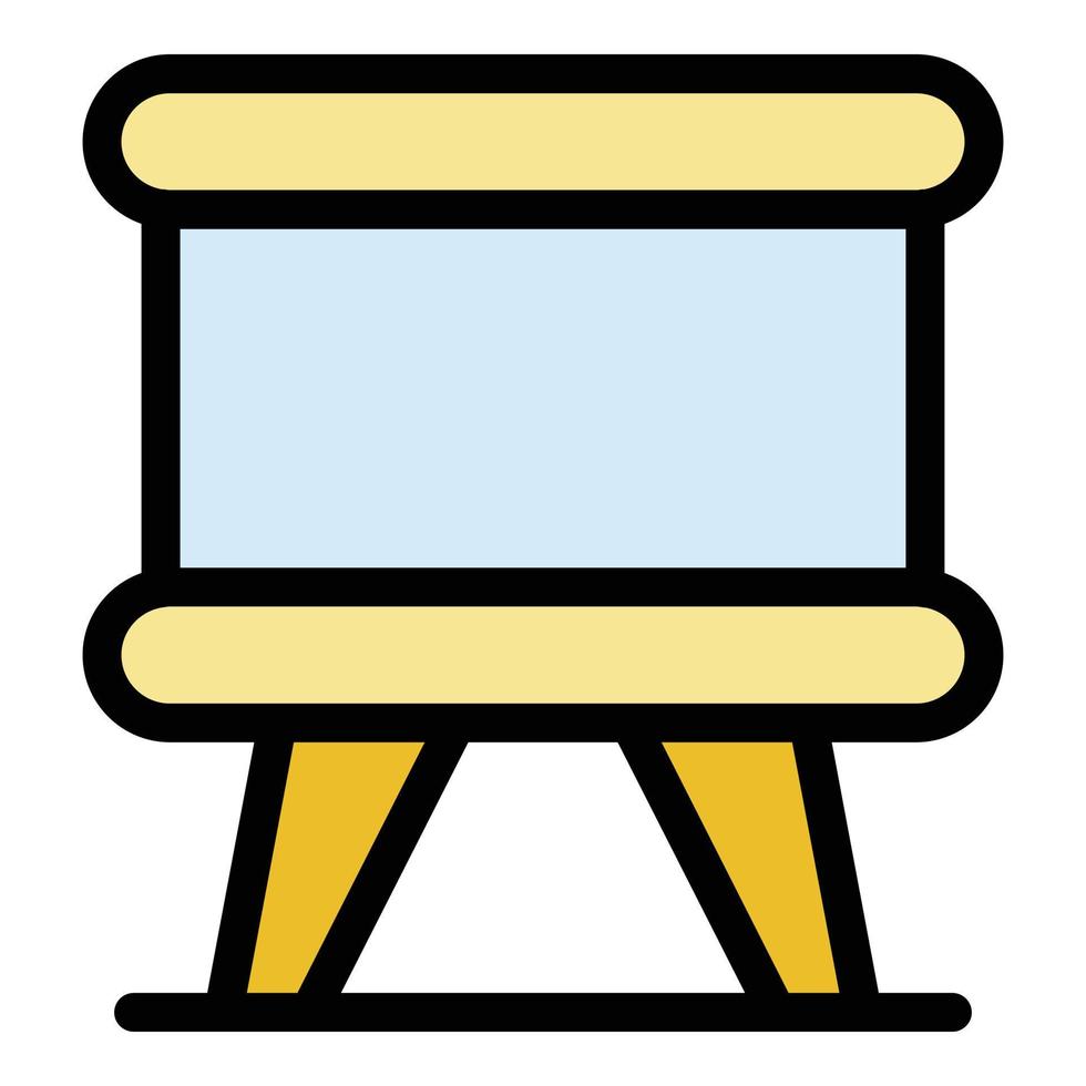 Poster easel icon color outline vector