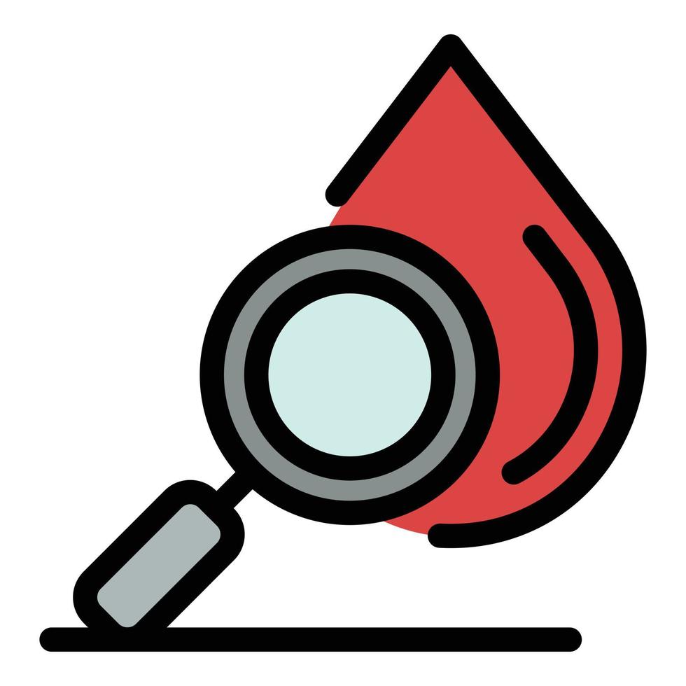 Blood drop test icon color outline vector