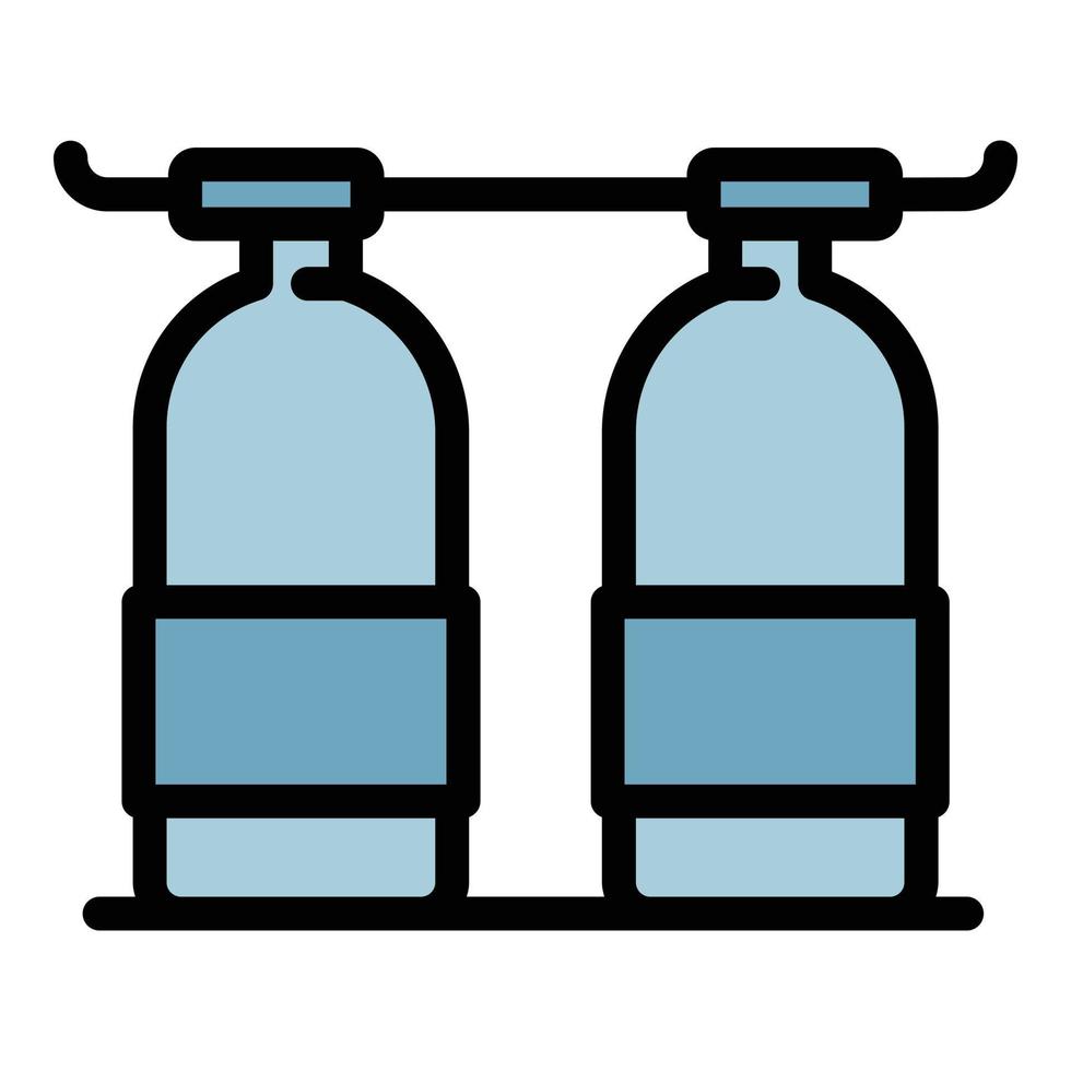 Oxygen tanks icon color outline vector