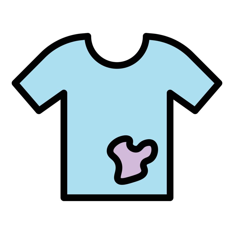 Dirty shirt icon color outline vector