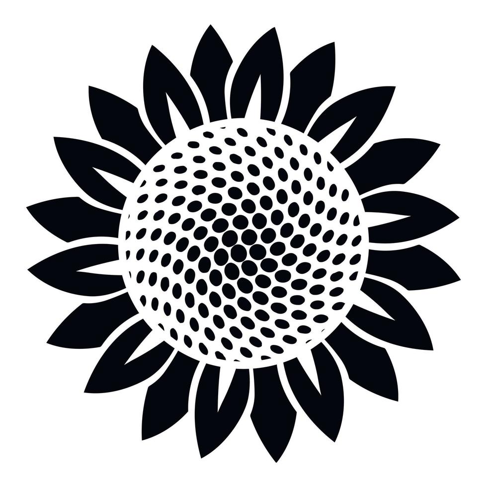 Sunflower icon, simple style vector