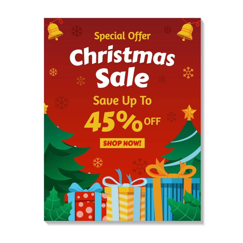 Gift Box On Christmas Sale Event vector