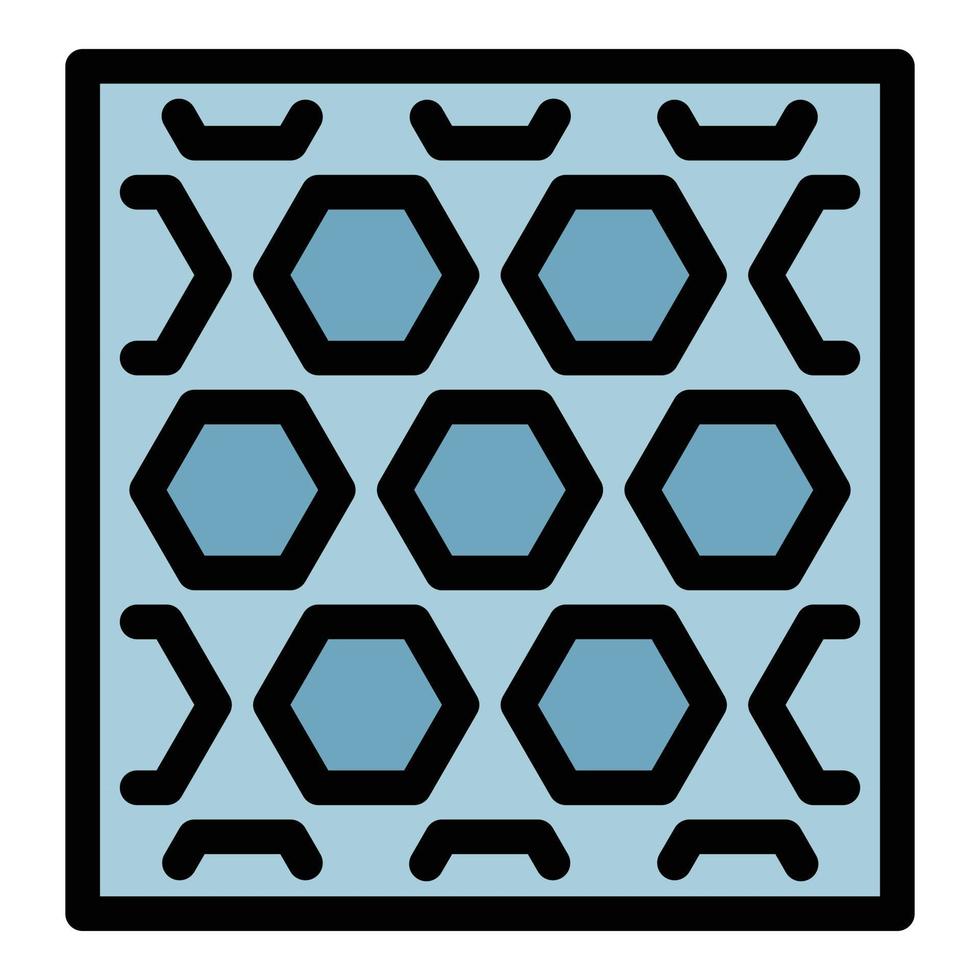 Hexagonal paving icon color outline vector