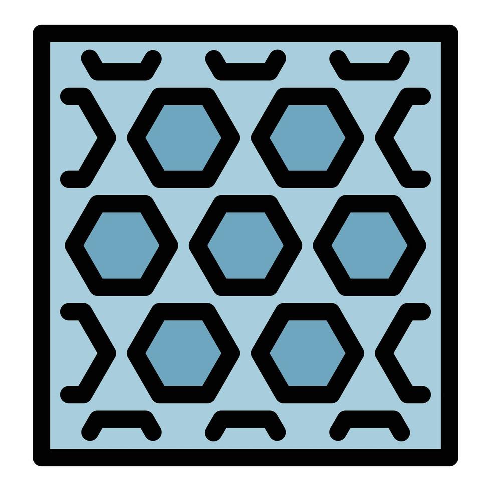 vector de contorno de color de icono de pavimentación hexagonal