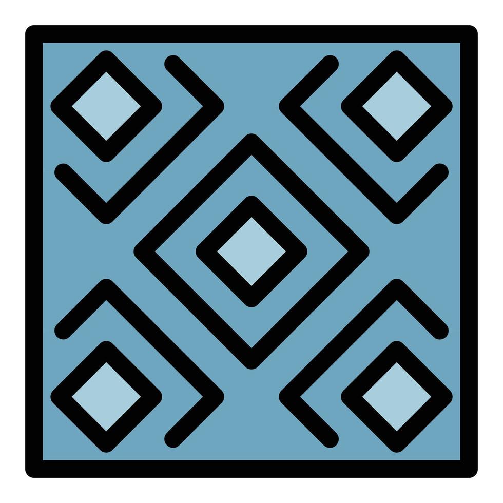 vector de contorno de color de icono de pavimentación de ornamento