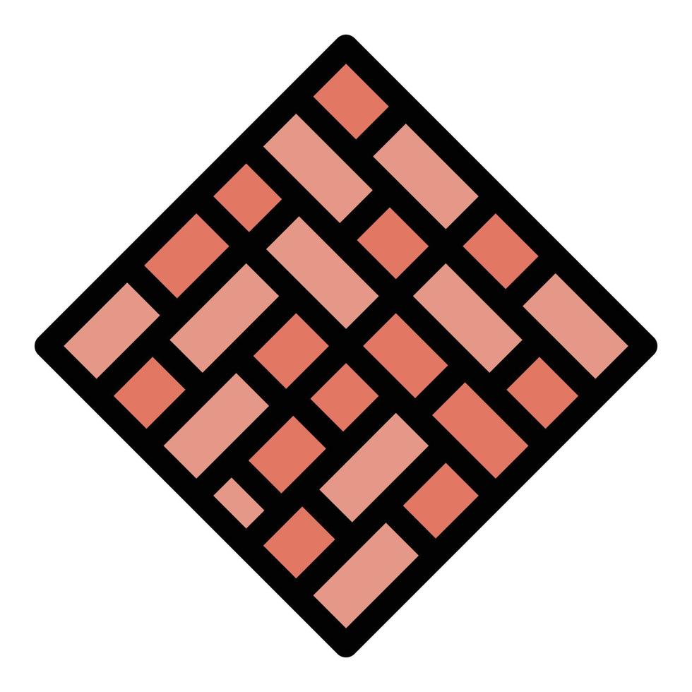 Rombic paving icon color outline vector