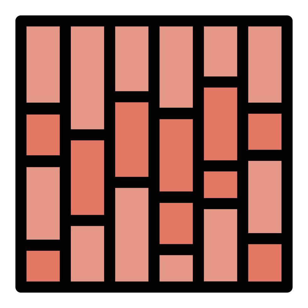 Brick paving icon color outline vector