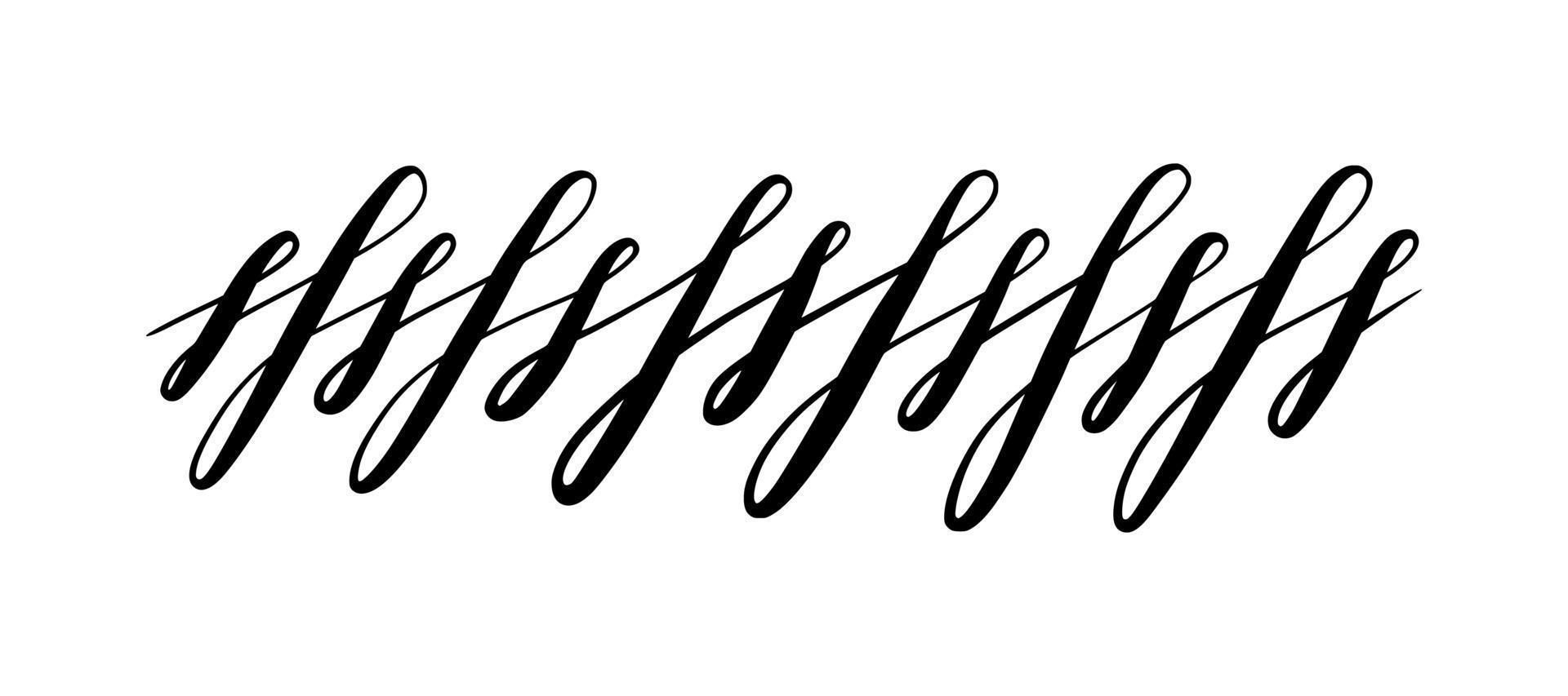 Lettering squiggles and swirls. Hand drawn calligraphic element. Vector illustration