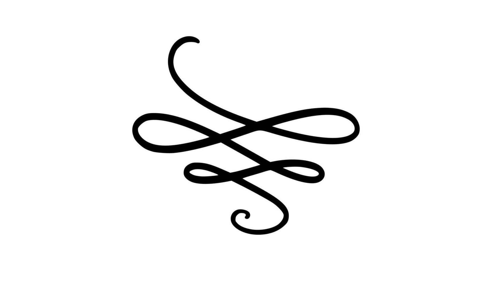Squiggle and swirl line. Hand drawn calligraphic swirl. Vector illustration