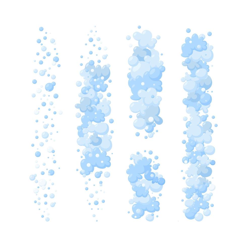 espuma hecha de jabón o espuma. separadores verticales de espuma y burbujas. ilustración vectorial vector