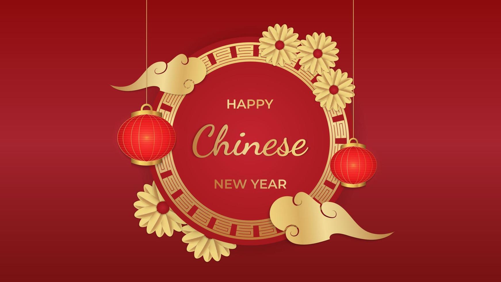 Happy chinese new year greeting background vector