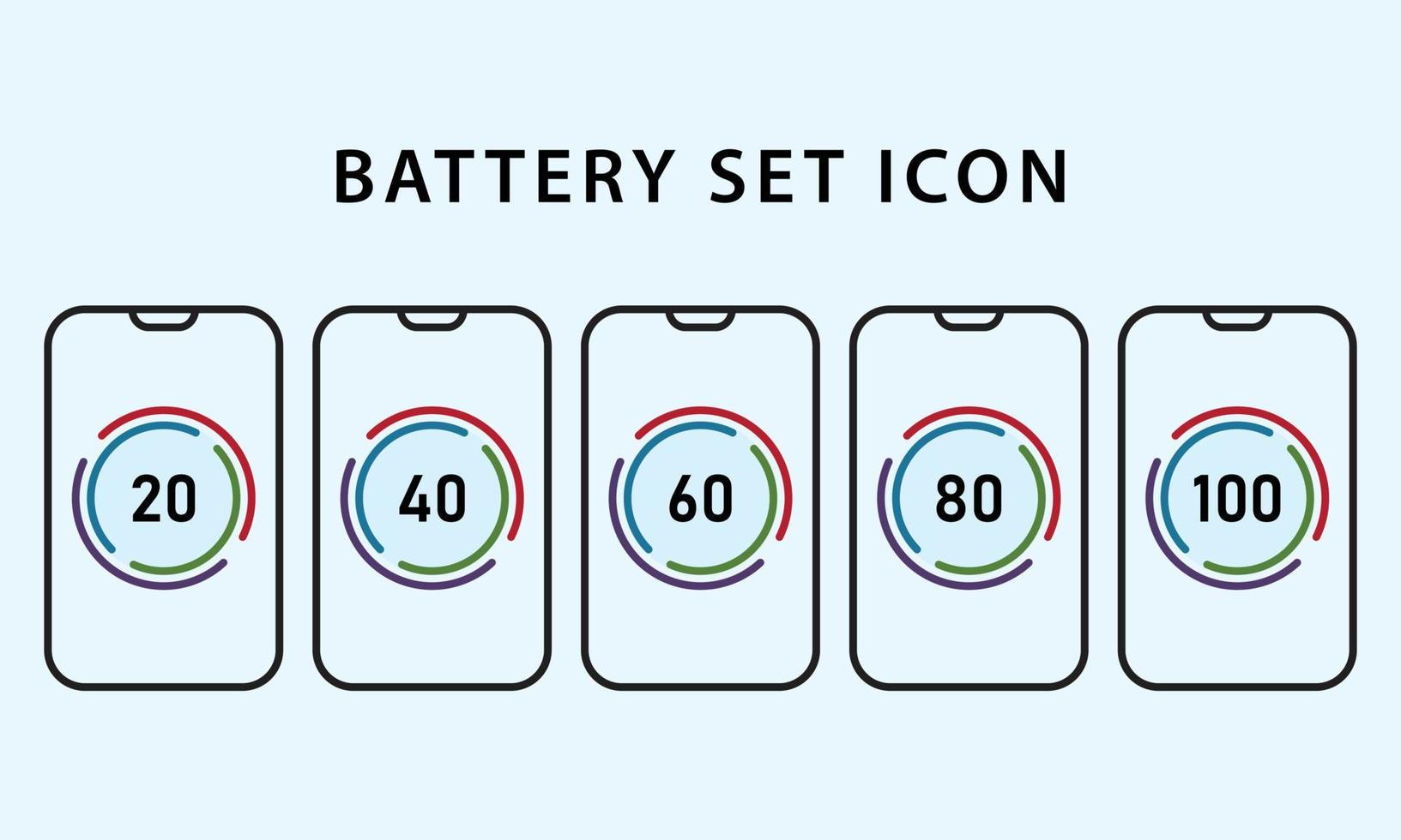 Vector set of battery icon templates