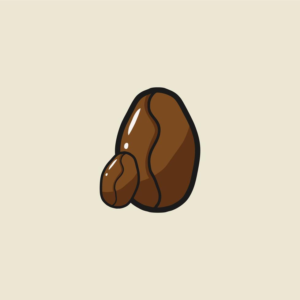 vector illustration of coffee bean cartoon icon. drink, food theme