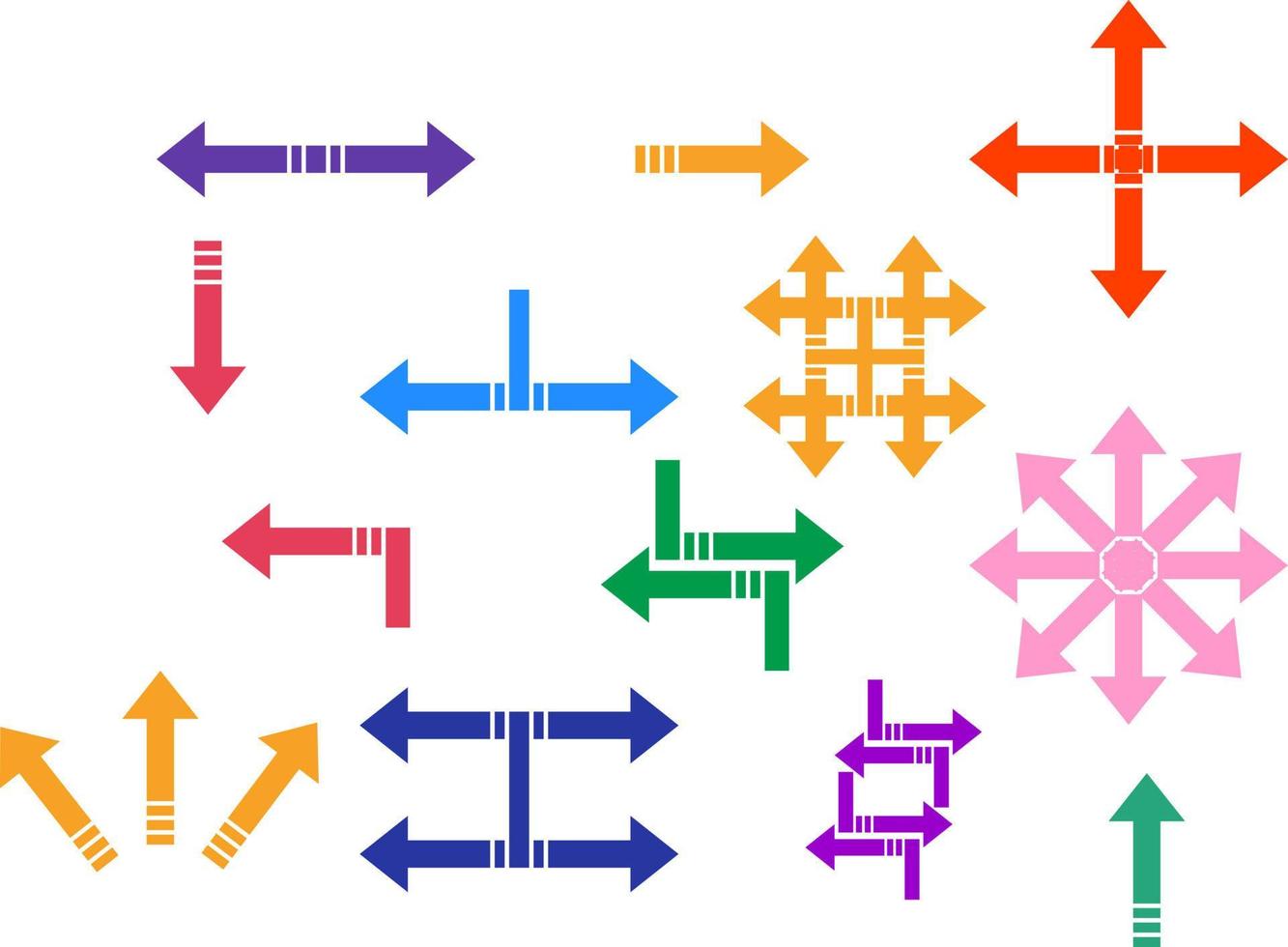 ilustración vectorial del conjunto de iconos de flecha colección de colores vector