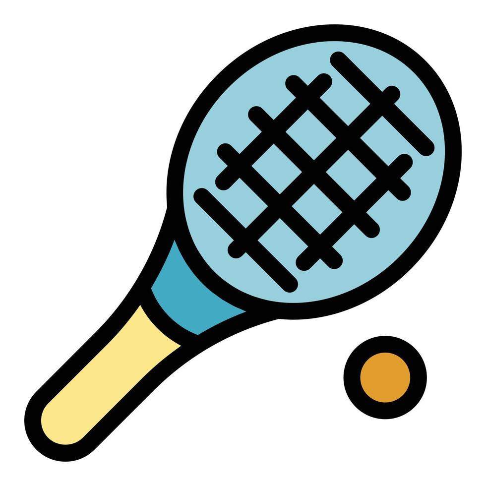 Tennis icon color outline vector