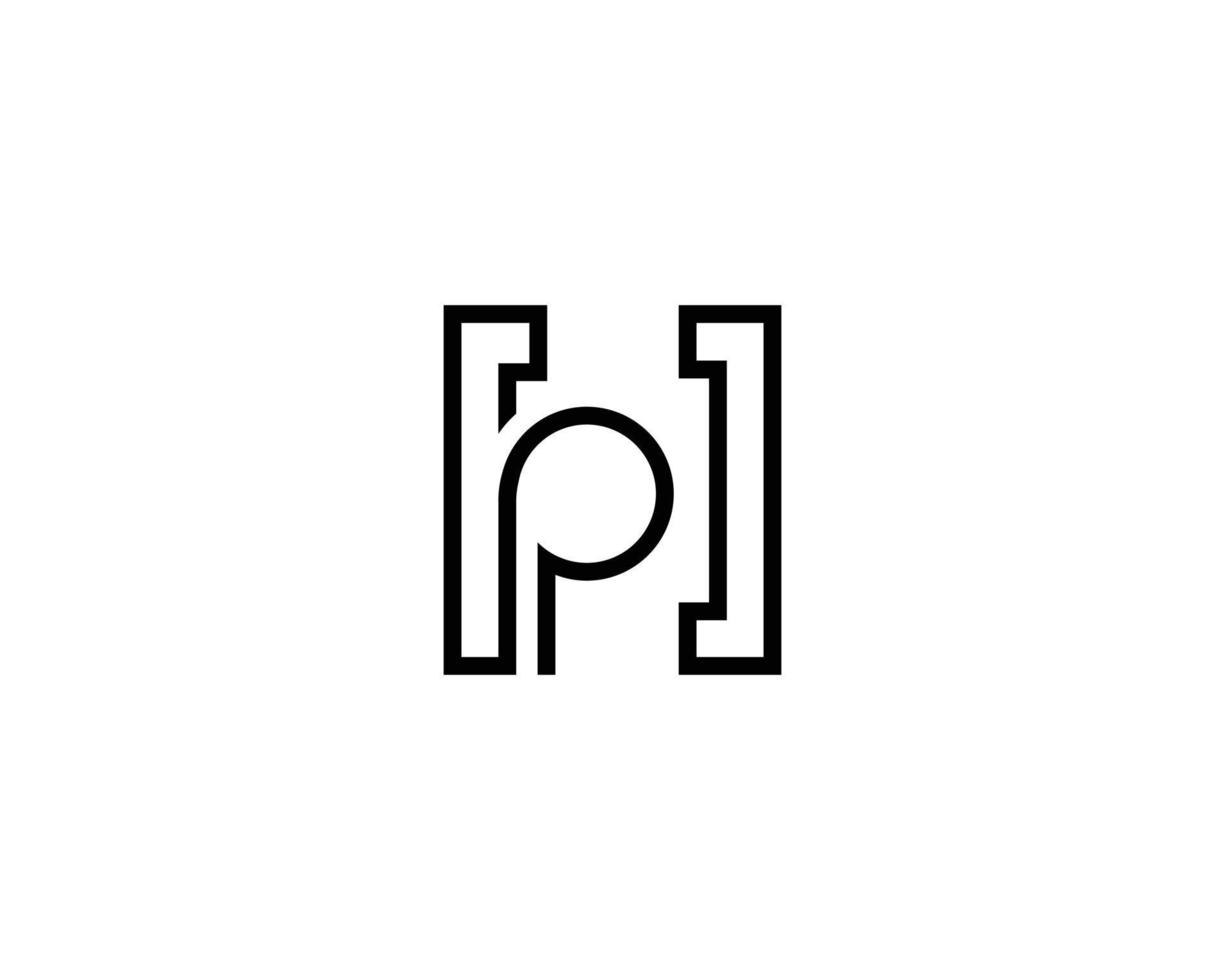 vector de diseño de logotipo de arte de monograma elegante mínimo de línea hp y ph de letra de moda.