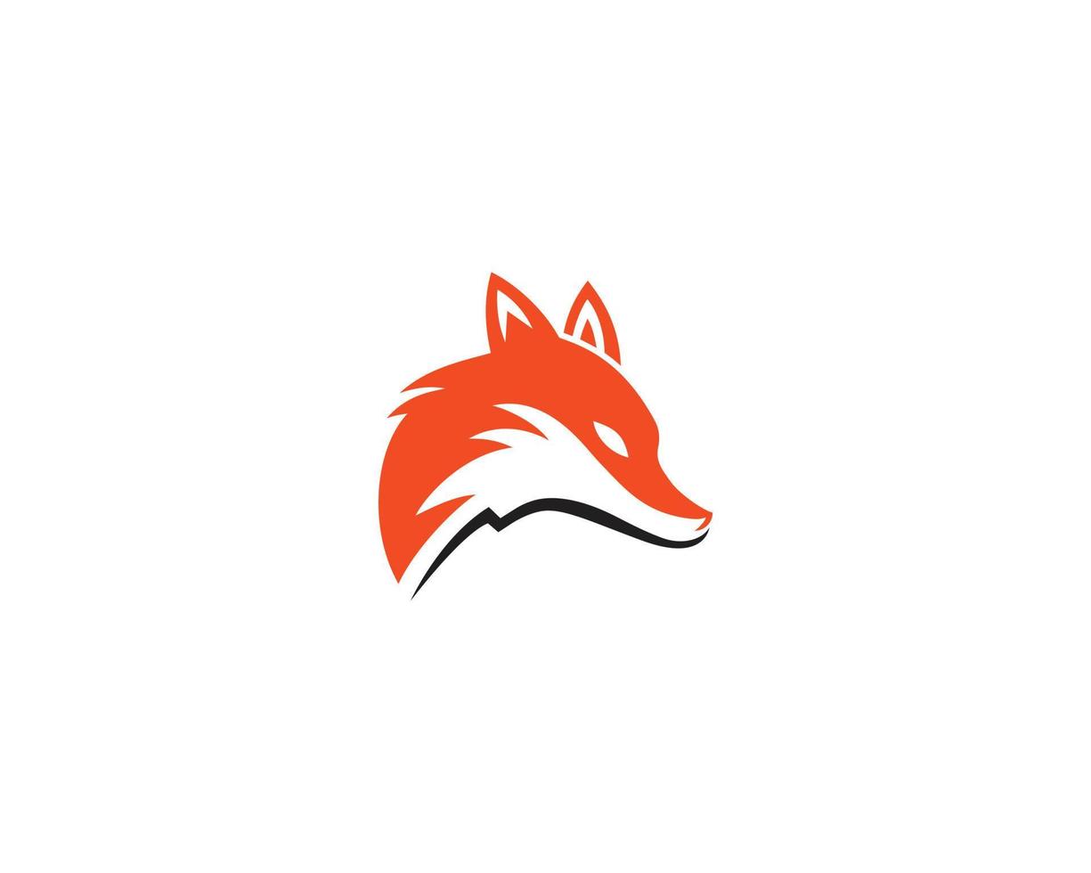 Fox And Wolf Face Vector Sign Logo Template Modern Design Concept.