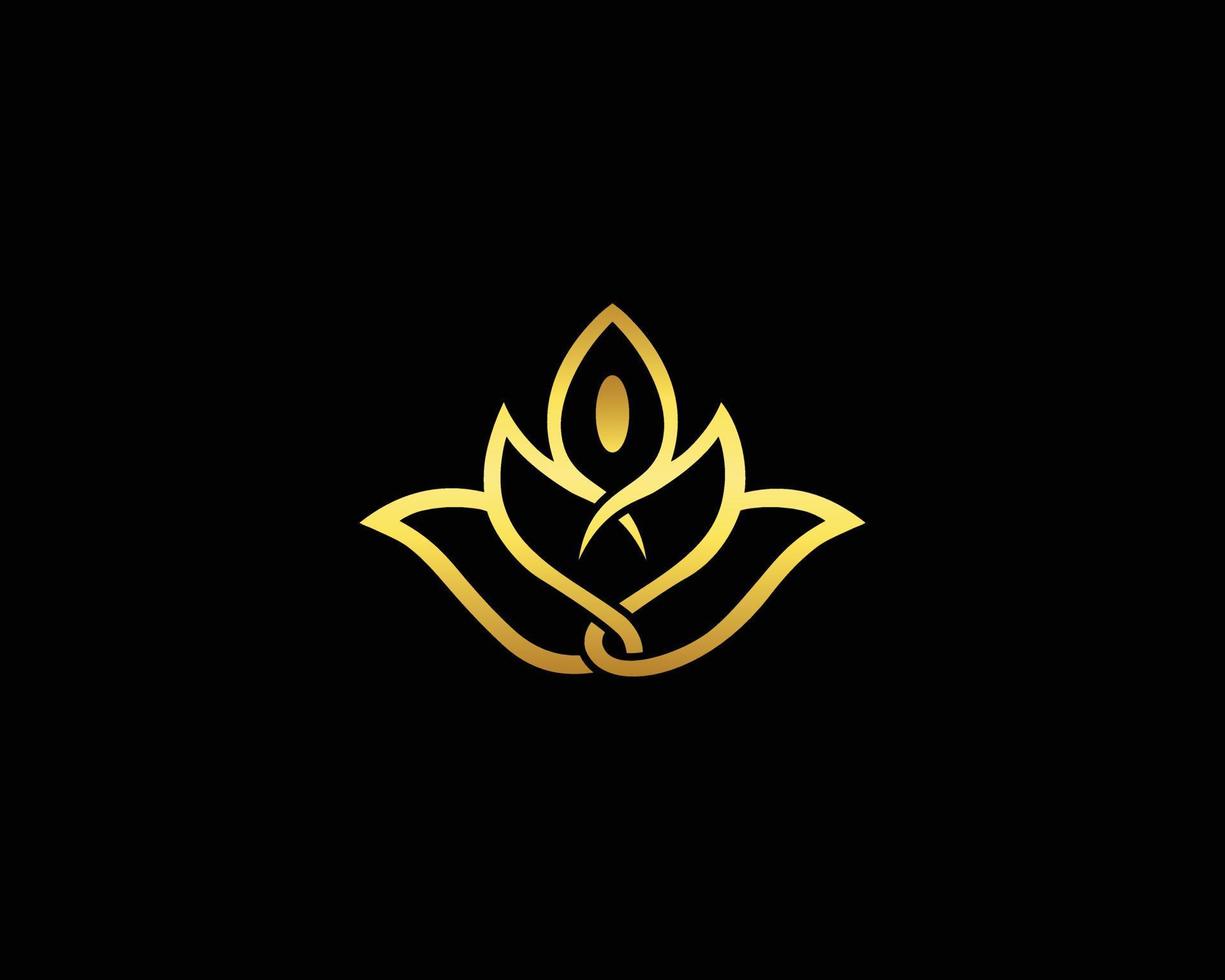 Luxury Lotus Flower Logo Design Concept With Beauty Spa Symbol Vector Template.