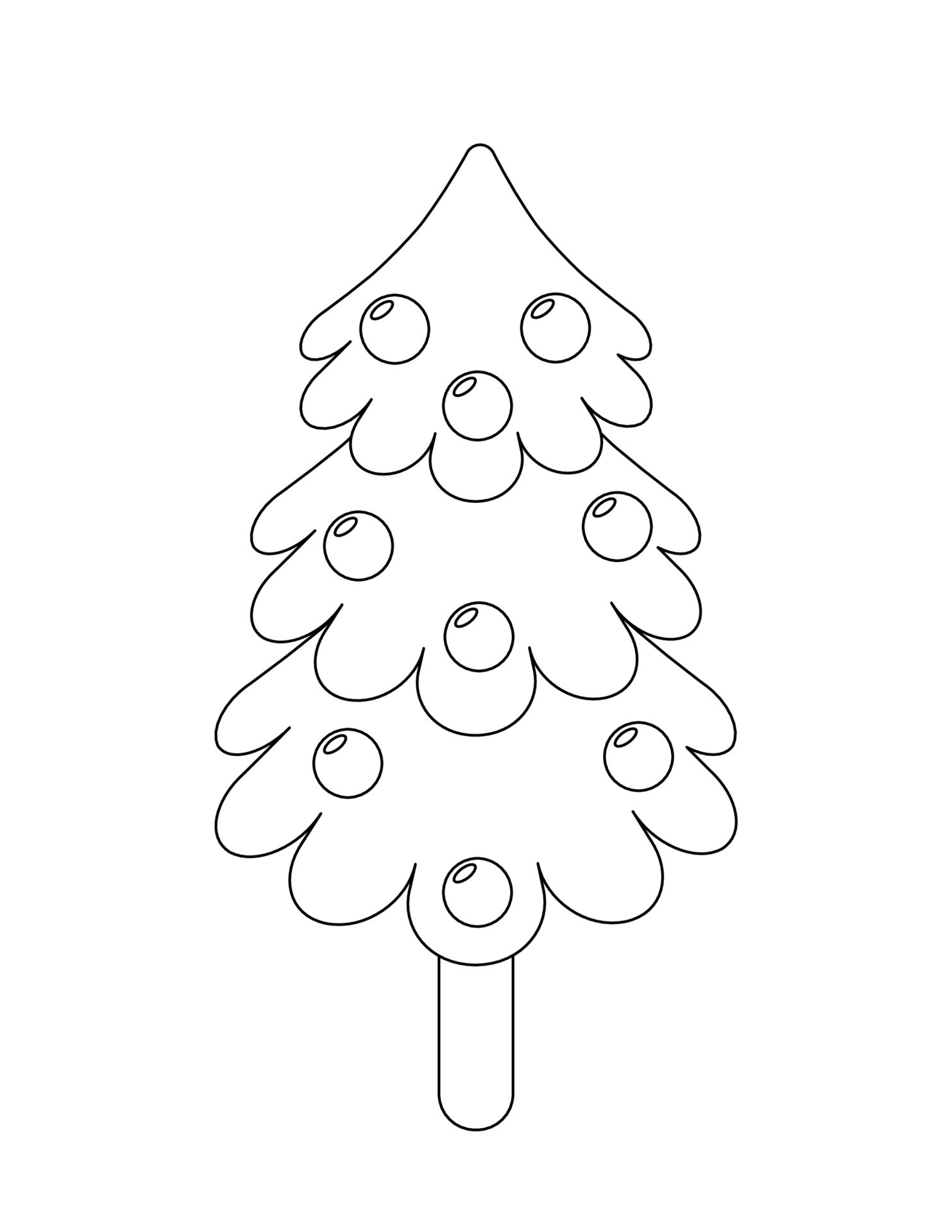 A doodle-style Christmas tree. Contour drawing. Coloring book for kids 15393898 Vector Art at 