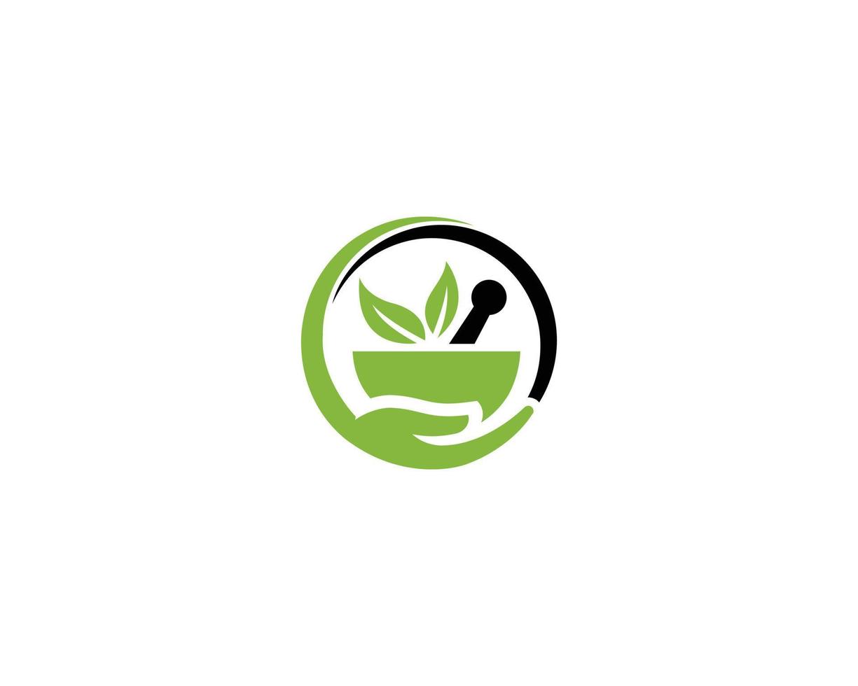icono de plantilla de concepto de vector de diseño de logotipo de farmacia de medicina herbaria.