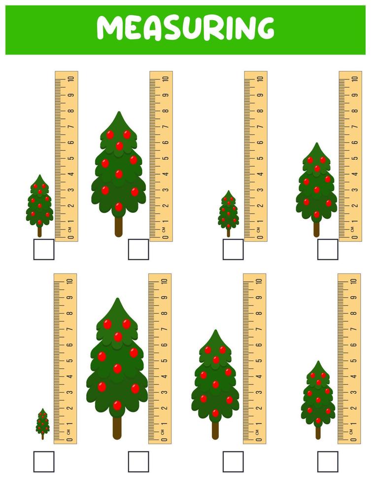 Measuring length with ruler. Education developing worksheet. Game for