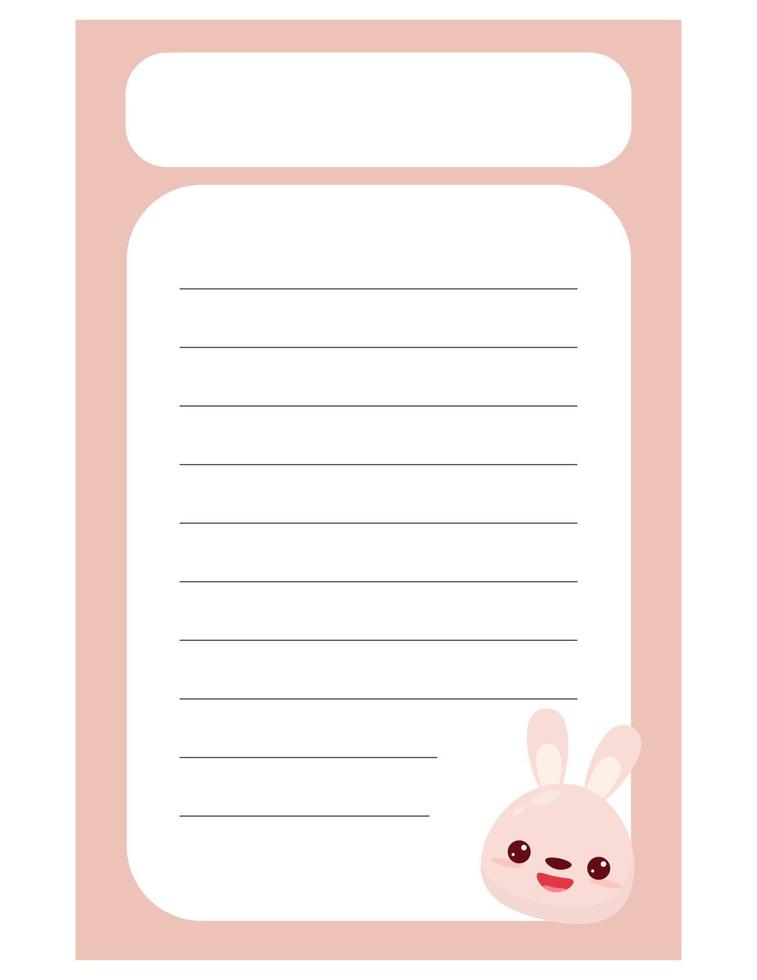 Note of cute animal label  illustration. Memo, paper, kindergarten, name tag, kid icon. Vector drawing. writing paper