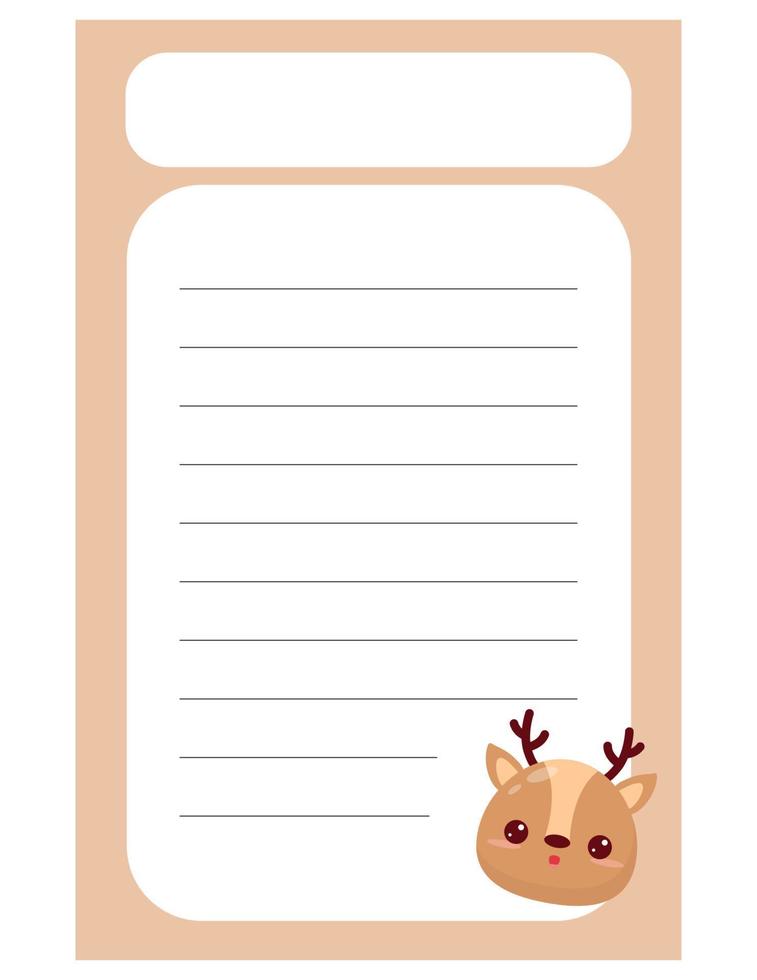 Note of cute animal label  illustration. Memo, paper, kindergarten, name tag, kid icon. Vector drawing. writing paper