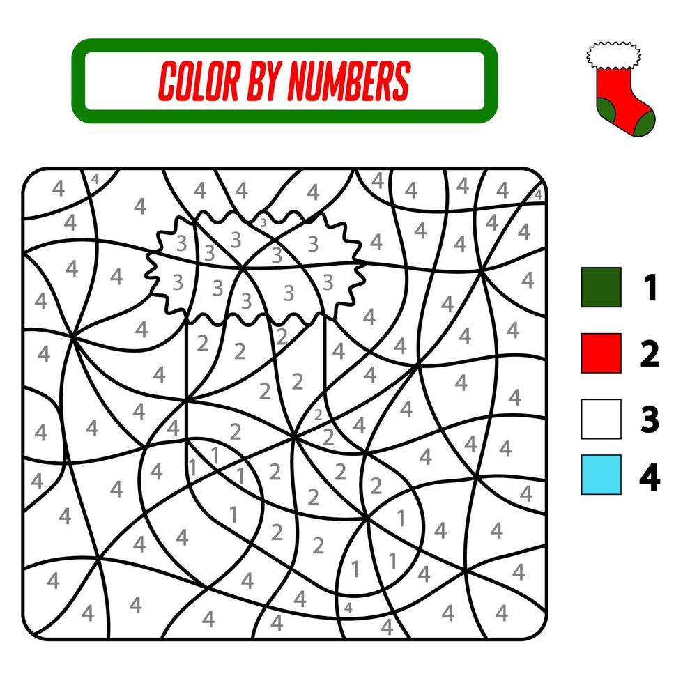 Cuadrícula para Colorear por números - Navidad