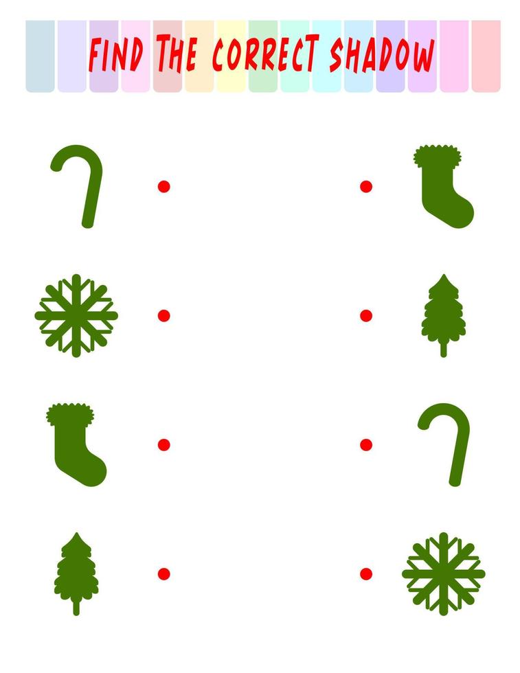 Find the right shadow. Cute christmas cookies. Educational game with ginger cookies. Logic games for children with an answer. A training card with a task for preschool and kindergarten children. vector