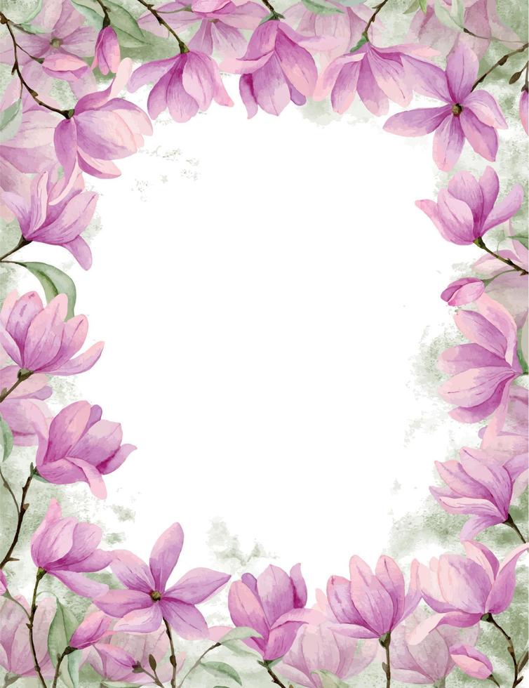 marco de acuarela con ramas de magnolia rosa. ilustración dibujada a mano con flores y hojas. fondo aislado para invitaciones de boda o tarjetas de felicitación. plantilla floral para cualquier diseño. 15394004 marco de acuarela con ramas de magnolia rosa. ilustración dibujada a mano con flores y hojas. fondo aislado para invitaciones de boda o tarjetas de felicitación. plantilla floral para cualquier diseño. 15394004
