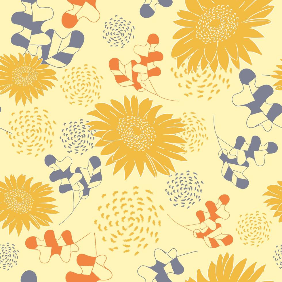 Flower seamless pattern with leaf abstract ornament. pattern for paper, textile, fabric, print, decor ornament, cover etc vector