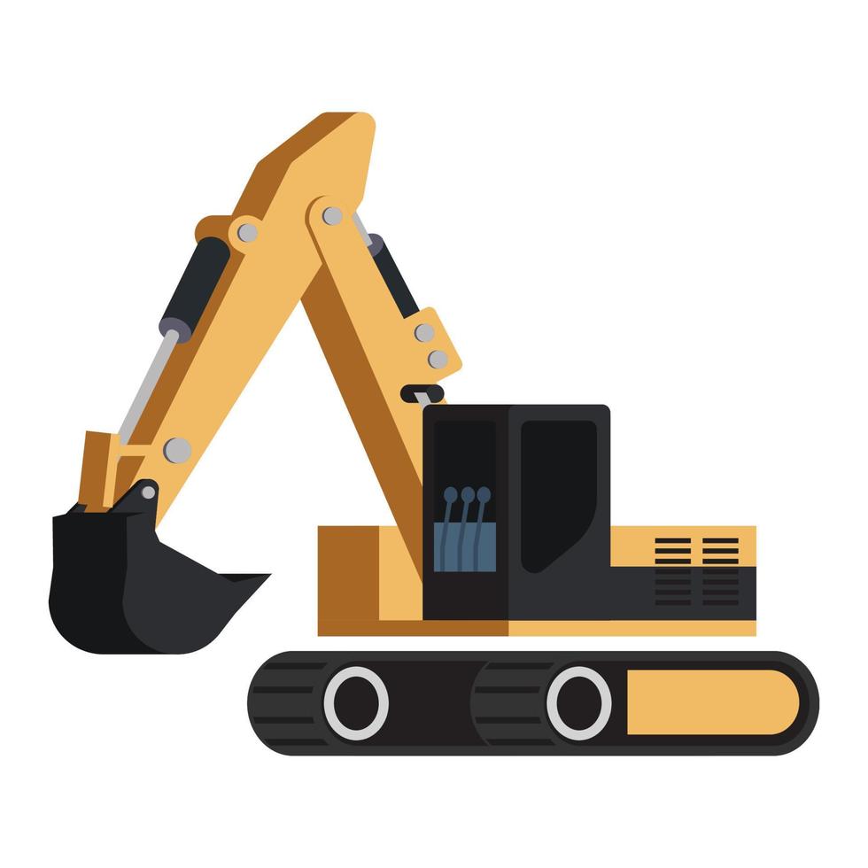 Clipart of cartoon version of excavator vector