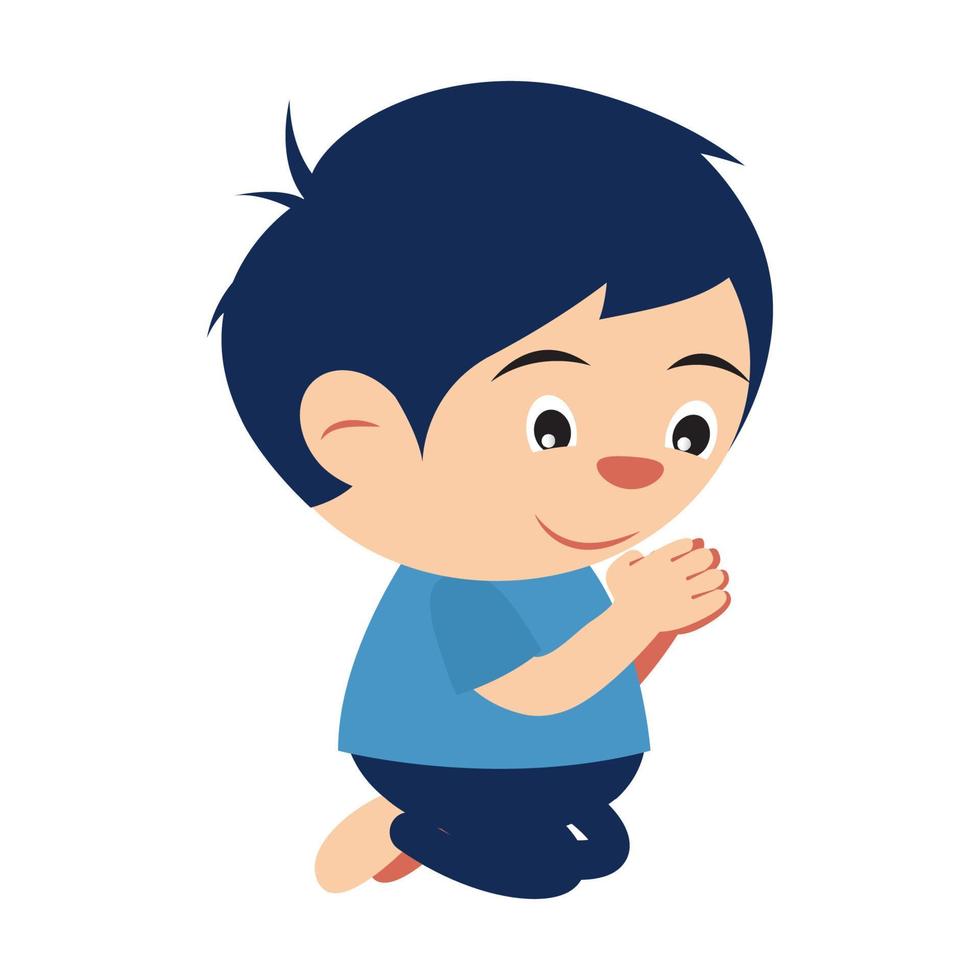 Clipart of cartoon version of man pay respect to some one sitting vector