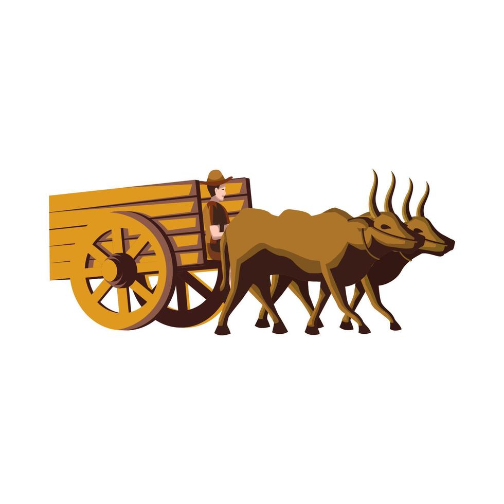 Clipart of cartoon version of cow cart vector