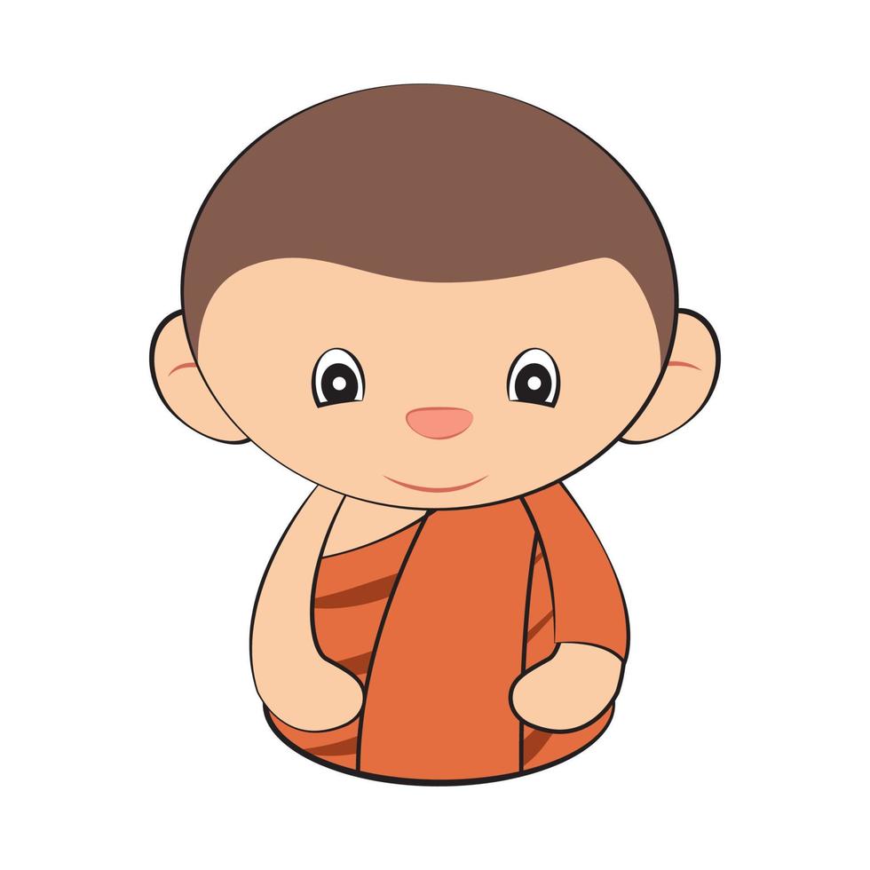 Clipart of cartoon version of monk sitting vector