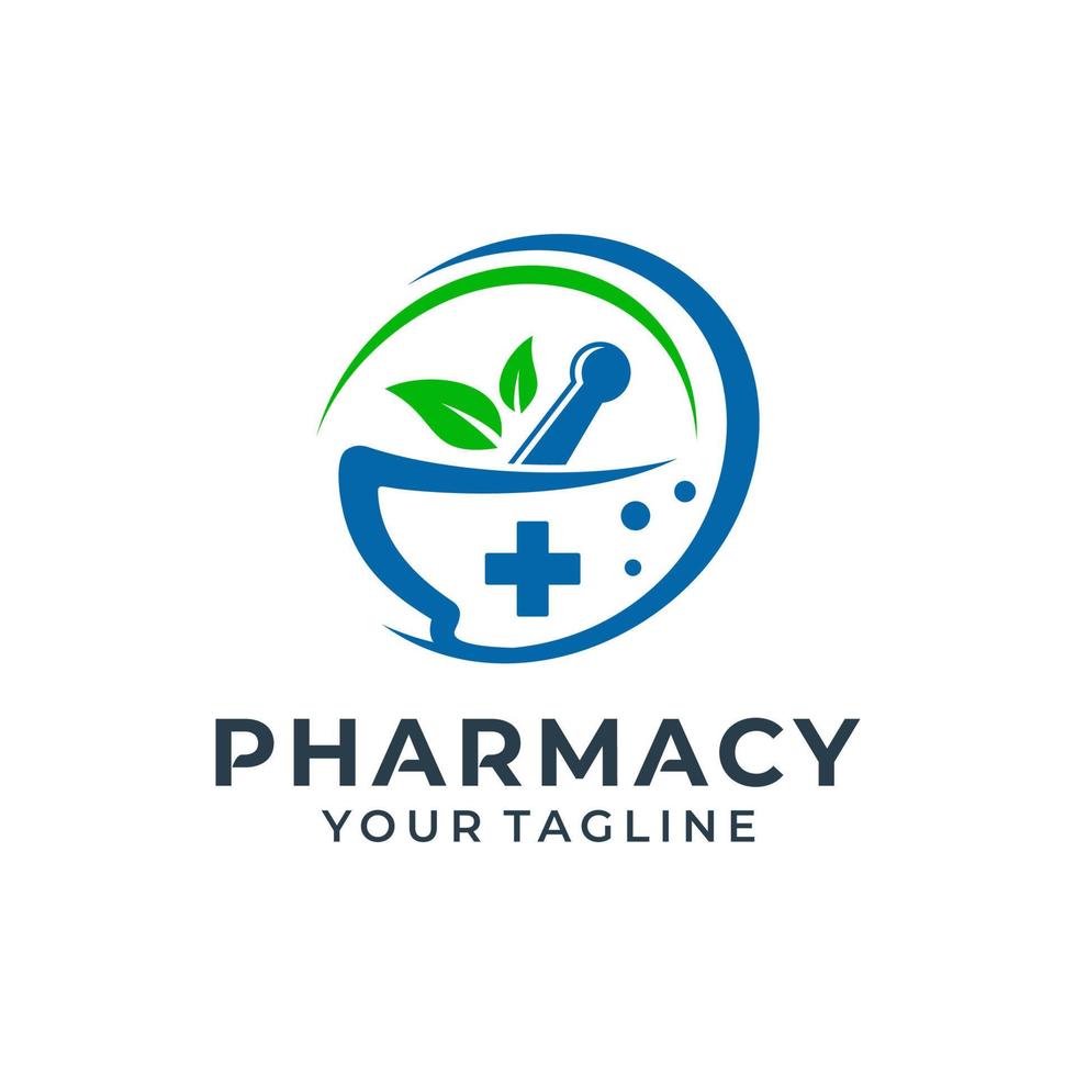 diseño de logotipo de farmacia médica vector