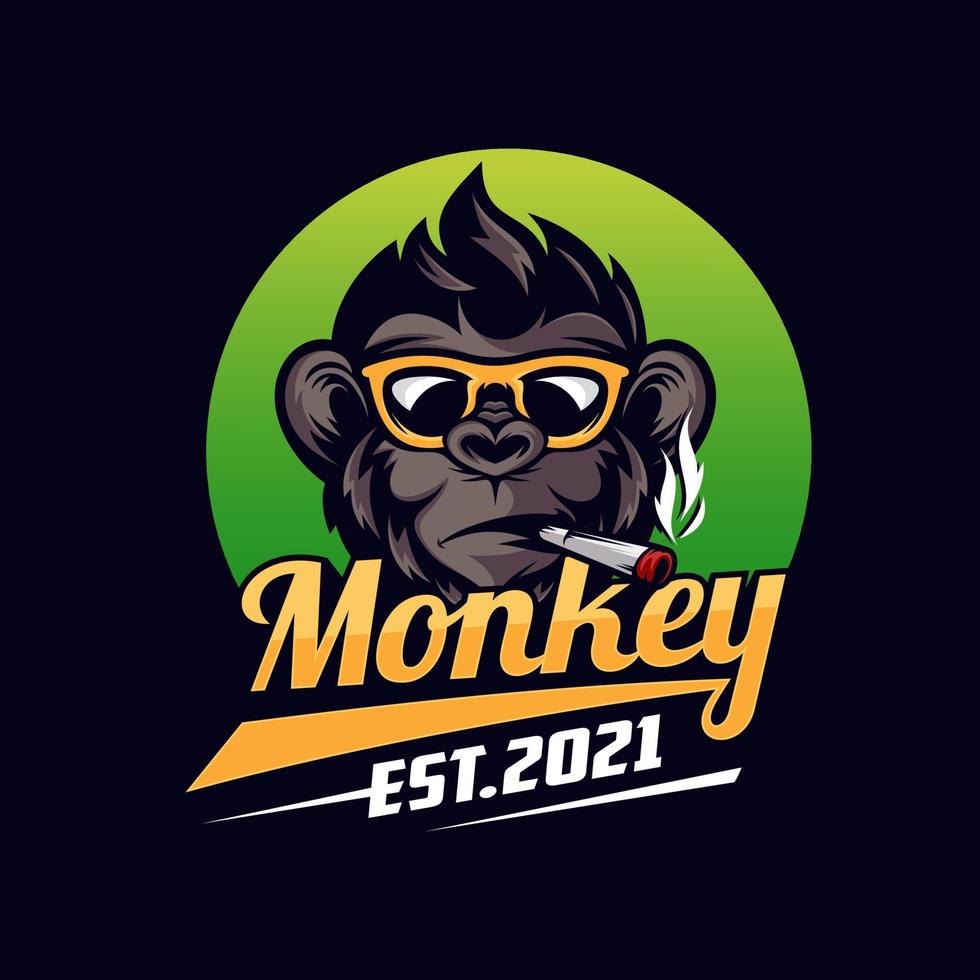 Monkey mascot logo design vector