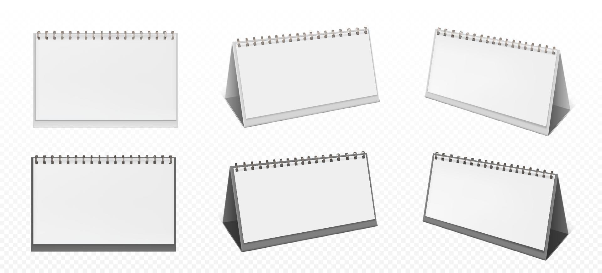 Desktop calendar with spiral and blank pages vector