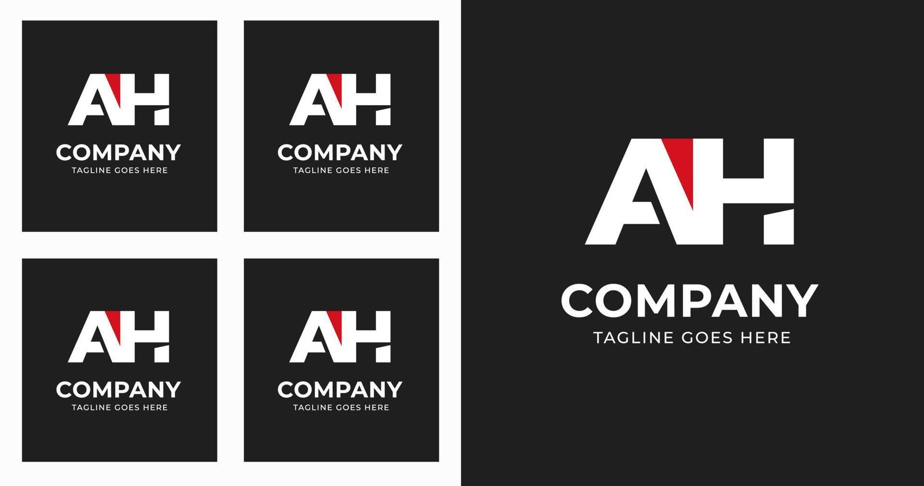 Letter A H logo template design with luxury variation concept modern vector