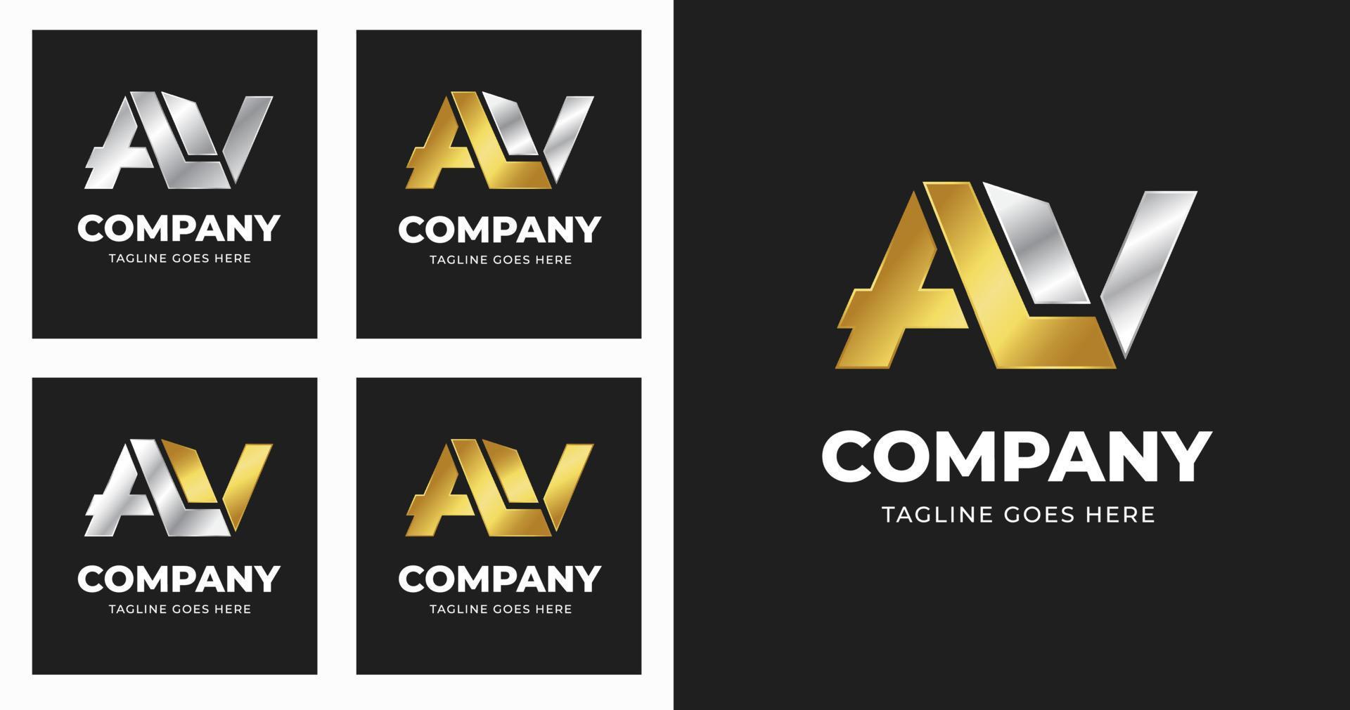 Letter A V logo template design with luxury variation concept modern