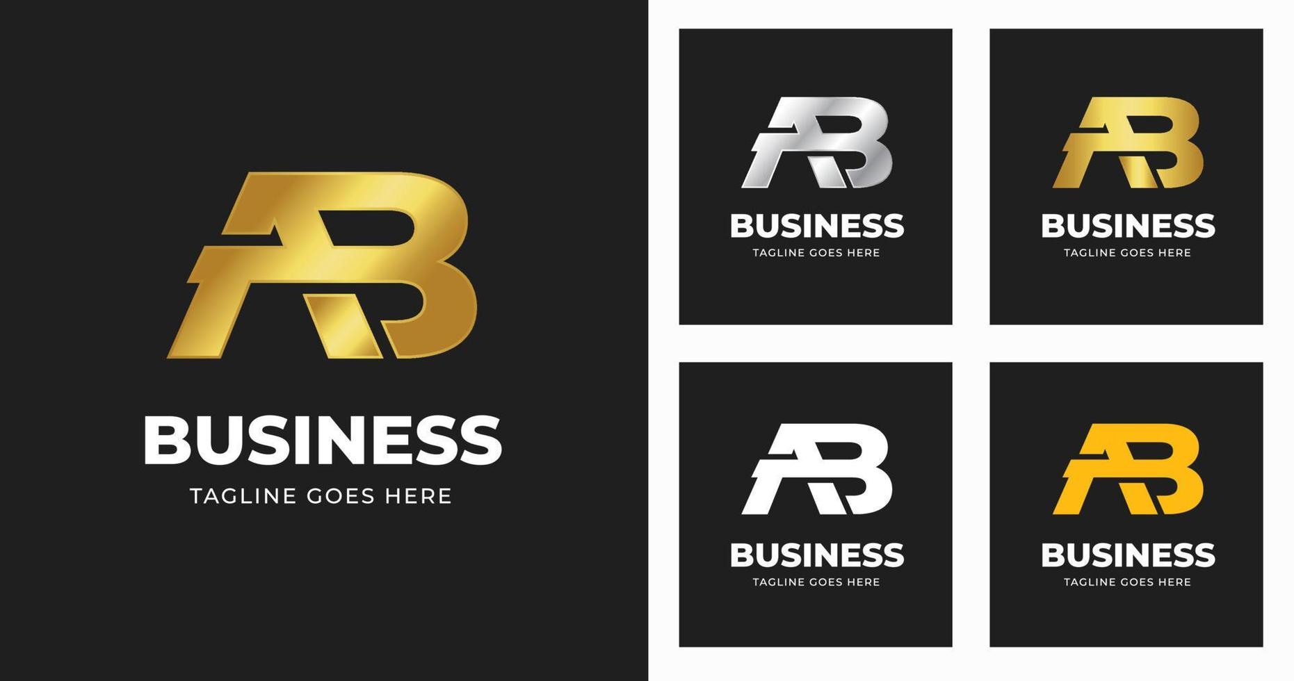 Letter A B logo template design with luxury variation concept modern vector