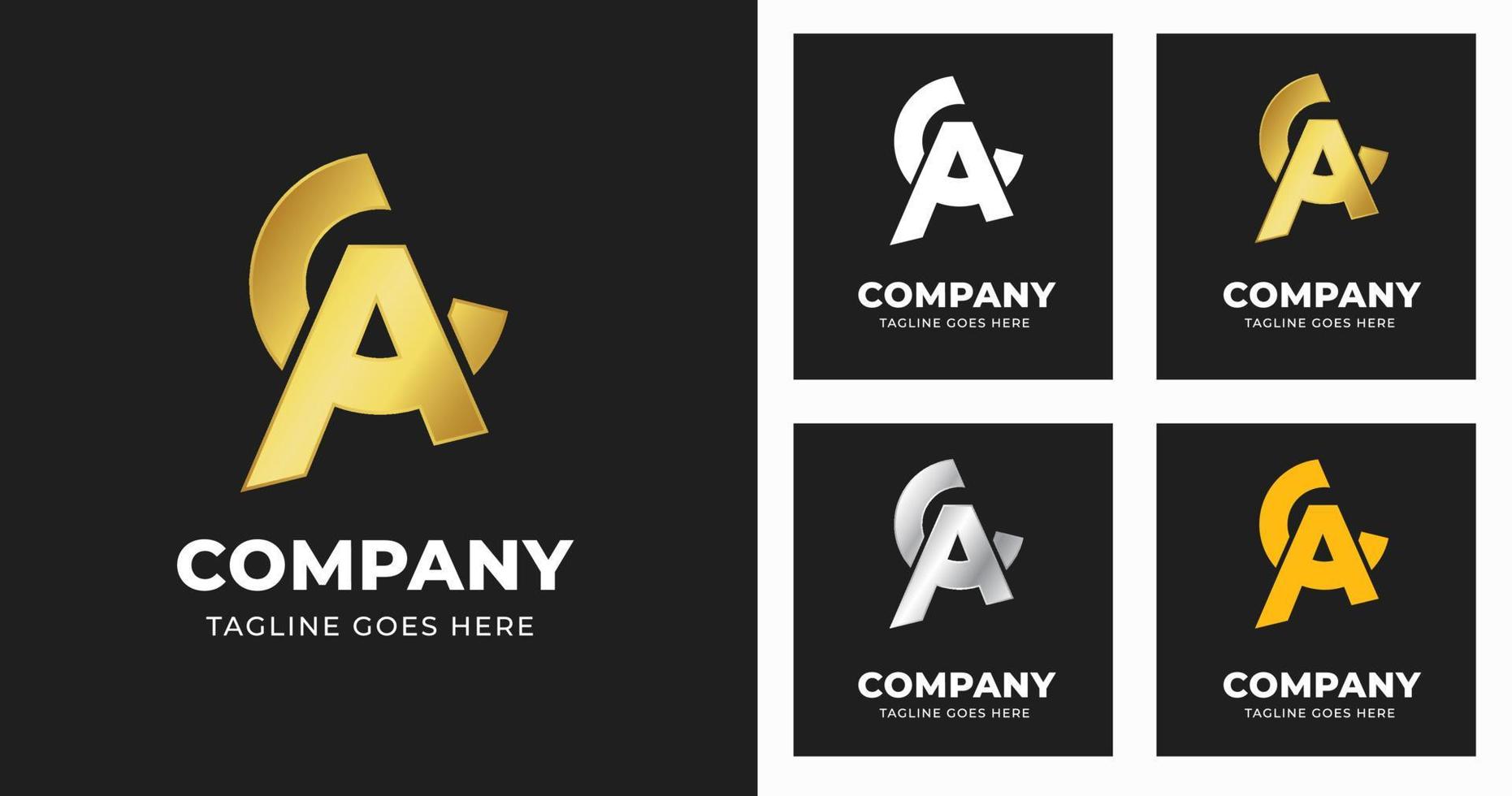 Letter A C logo template design with luxury variation concept modern vector