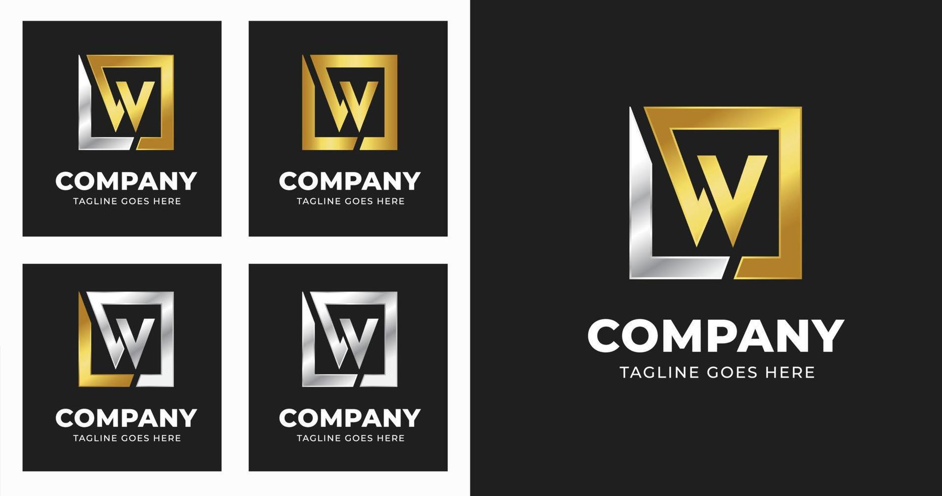 Letter W logo template design with luxury circle variation concept modern vector