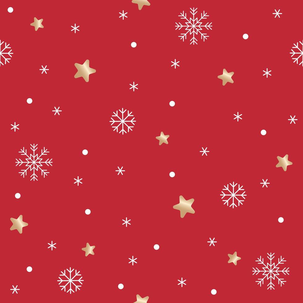 Cute Merry Christmas Star Snow Snowflake Confetti Element Ditsy Sprinkle Sparkle Shine Small Polkadot Spring Line Abstract Colorful Pastel Red Seamless Pattern Background for Christmas Party vector