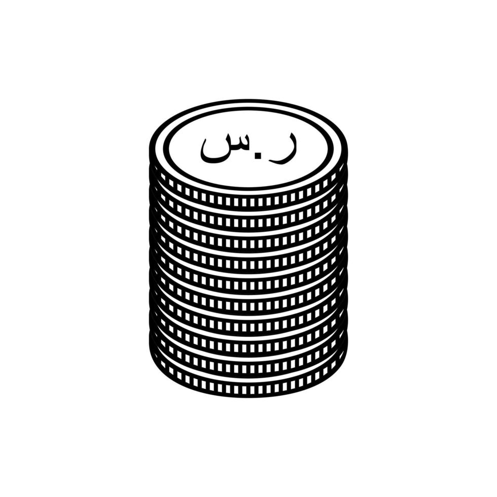 símbolo de icono de moneda árabe saudí, riyal saudí, signo sar. ilustración vectorial vector