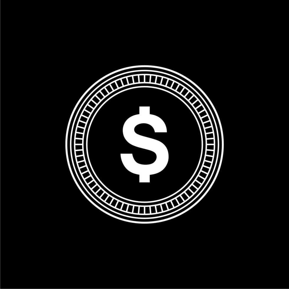 símbolo de icono de dólar, signo usd. ilustración vectorial vector