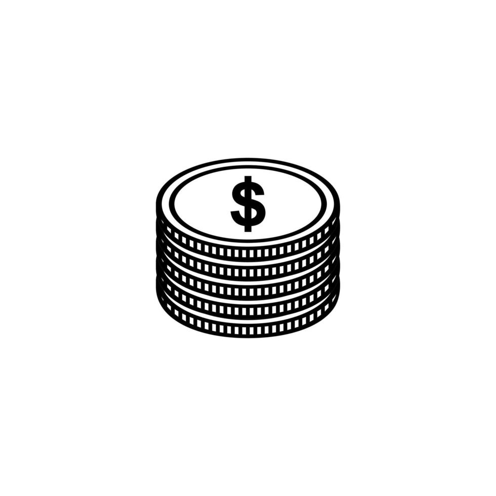 símbolo de icono de dólar, signo usd. ilustración vectorial vector