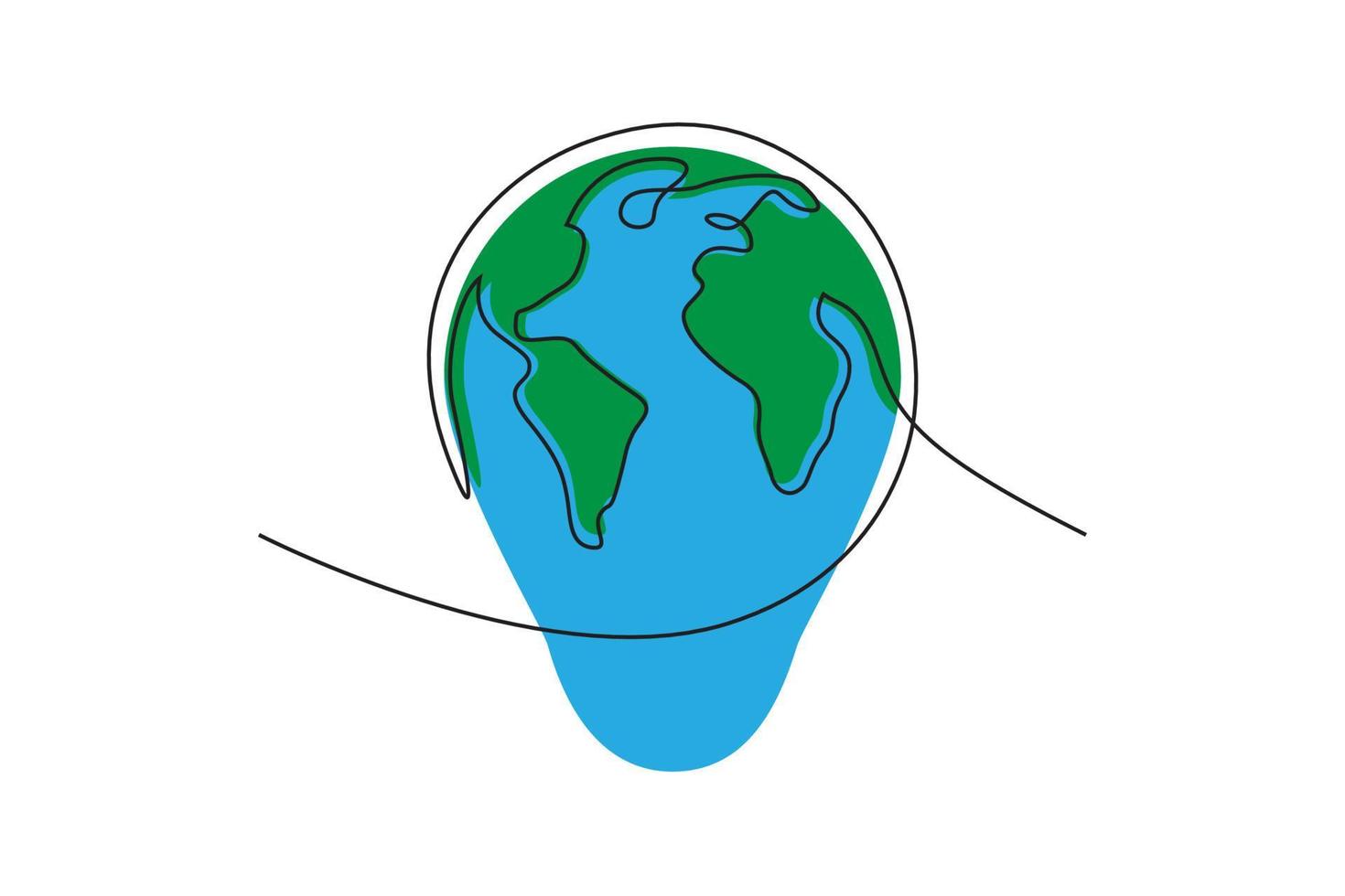 continuous line drawing of globe. Simple modern minimalism continuous earth vector. free download vector