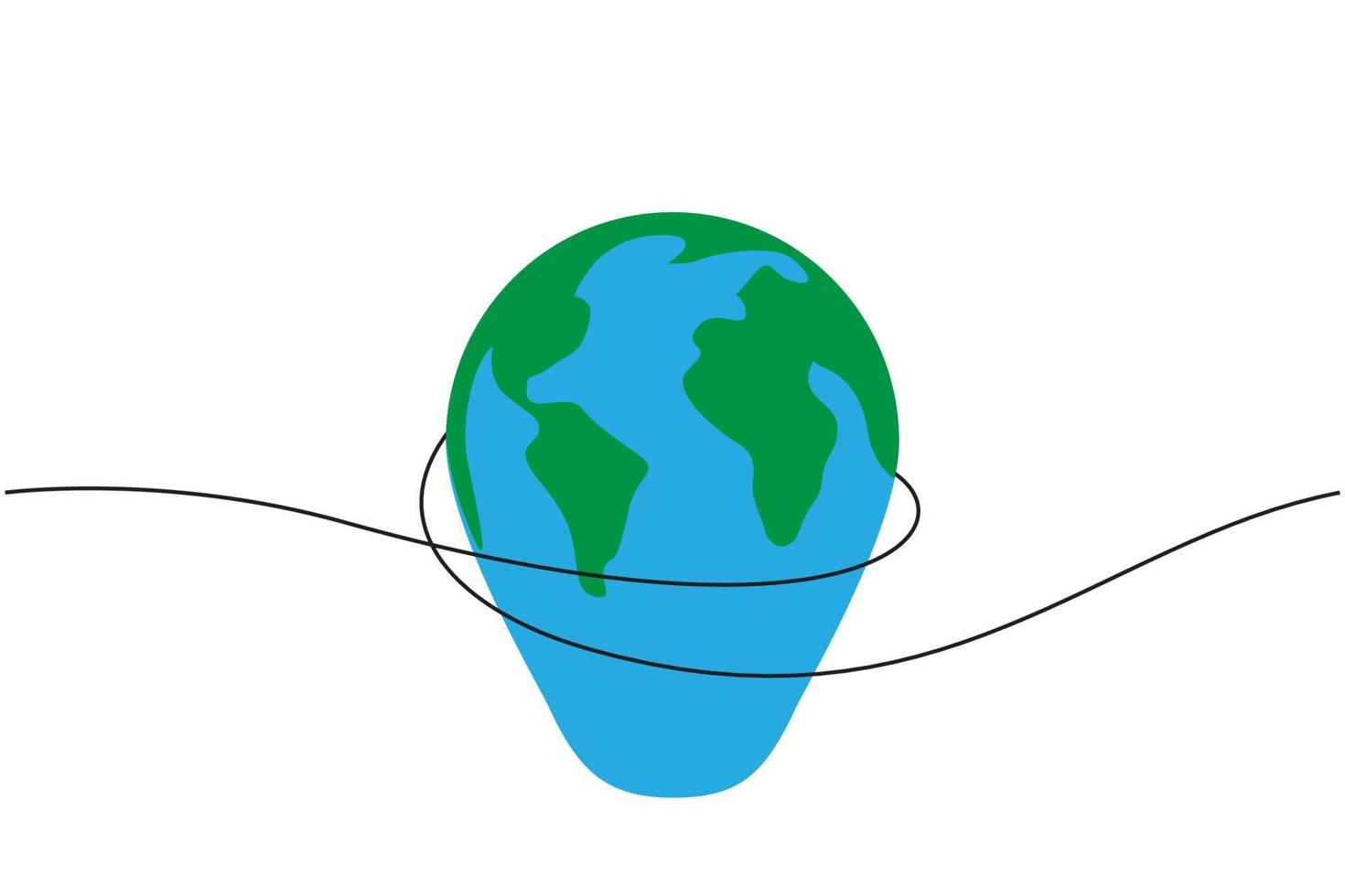 continuous line drawing of globe. Simple modern minimalism continuous earth vector. free download vector