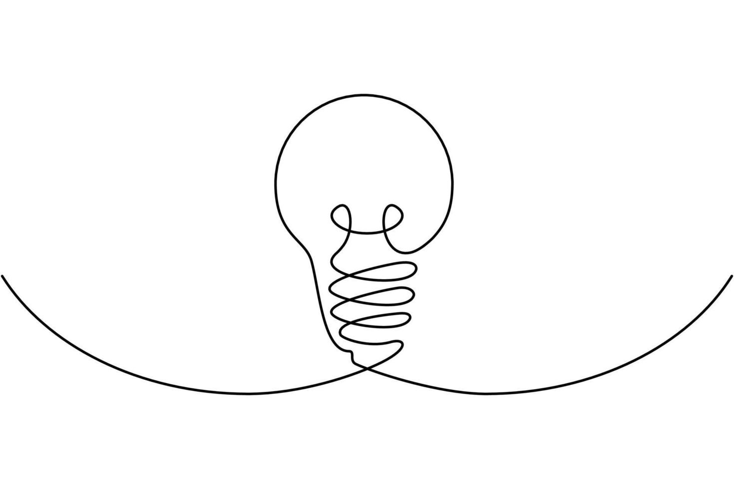 dibujo de línea continua. bombilla eléctrica sobre fondo blanco. concepto de idea de negocio de inicio con trazo editable. ilustración vectorial de descarga gratuita vector